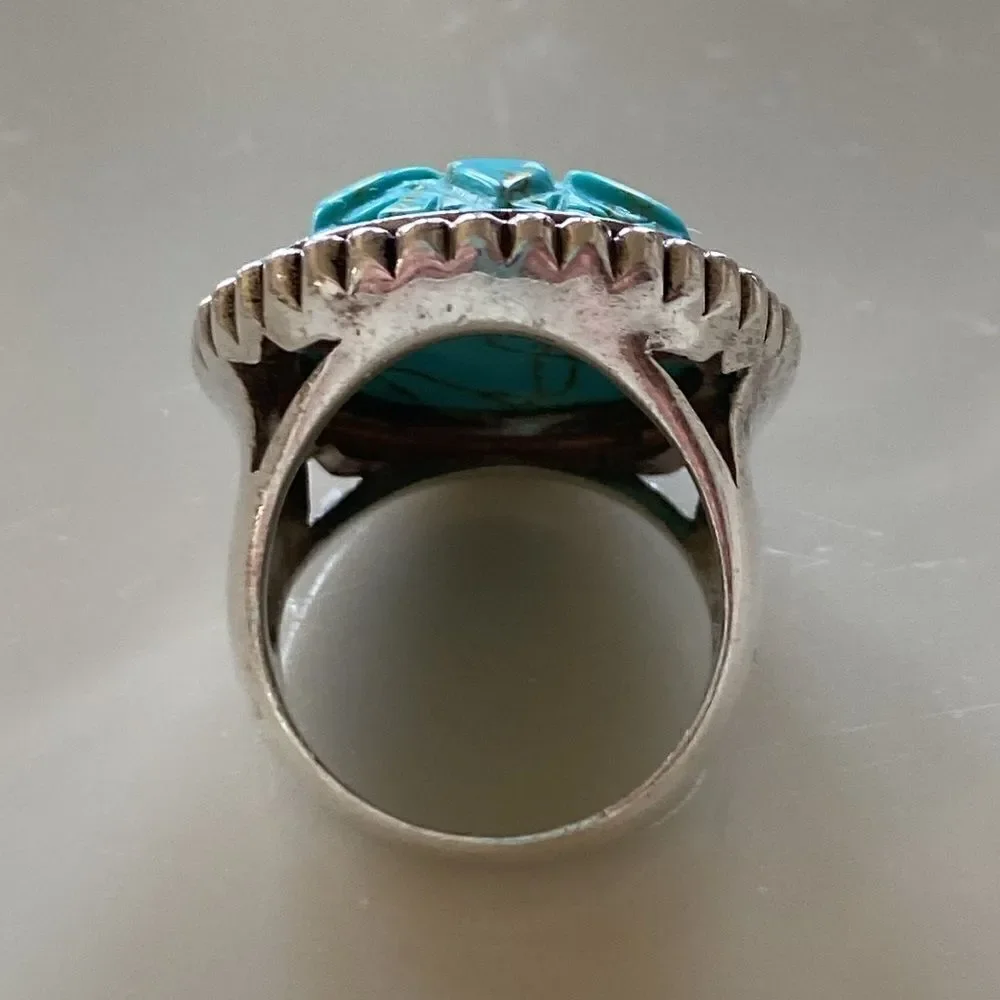 Carved Turquoise  ring